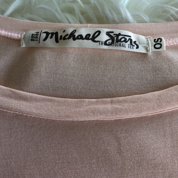 Michael Stars High Low Blouse Pink Peach One Size - Picture 6 of 13